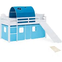 Homestyle4u Hoogslaper - 90x200 cm - Blauw - met lattenbodem