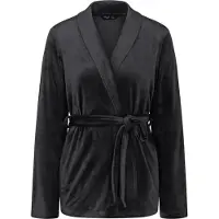 Triumph Badjas kort ' Sensual Velour Robe Top ' zwart