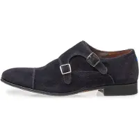 Floris van Bommel nette schoenen donkerblauw effen leer suede