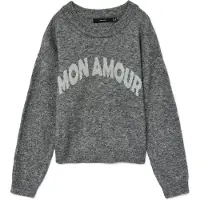 Vero Moda Trui 'AMOREMIO' lichtgrijs / grijs gemêleerd