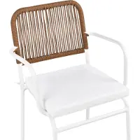 Beliani TACENO - Tuinstoel set van 4 - Wit/Bruin - Metaal/Aluminium