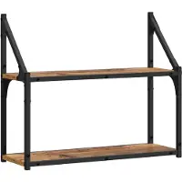 vidaXL Wandplank Muurmontage Oud hout 60 x 21 x 51 cm Bewerkt hout