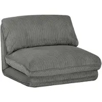 Sweeek Loungestoel met slaapfunctie corduroy fauteuil Grijs