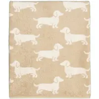 Cawö Handdoek We love Dogs Nature/Beige (Set van 3)