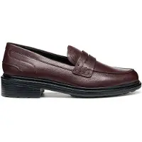 Geox D Walk Pleasure F Leren Vrouwen Wijnkleurige Mocassinschoenen