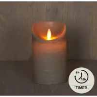 Anna's Collection LED Stompkaars Rustiek Taupe D 7,5 H 12,5 Cm