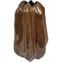 Mansion Atmosphere Vaas Merano Keramiek 16,5x15x25,5cm Bruin bruin Keramiek Vaas