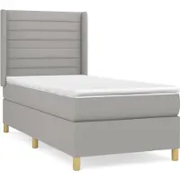 Syfax Boxspring met matras stof lichtgrijs 80x200 cm