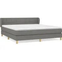 Syfax Boxspring met matras stof donkergrijs 160x200 cm