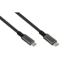 Alcasa USB 4.0 oplaad-/datakabel , USB-C naar USB-C, vermogen 100 W, tot 20 Gbit/s, lengte 1 m, zwart