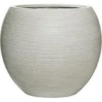 Pottery Pots Bloempot Ridged Abby L Light Grey Horizontally Ridged 51,5 x 44,5 cm