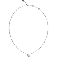 GUESS halsketting Stylish Coin Necklace Rhodium zilverkleurig