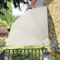 The Living Store Balkonscherm Inklapbaar - Polyester - 210 x 210 cm - Crème