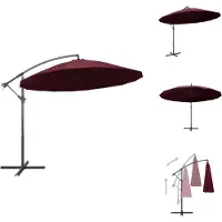vidaXL Hangende Parasol - Bordeauxrood - 3 x 2.58 m - Aluminium en 100% polyester - Parasol