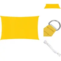 vidaXL Schaduwdoek HDPE - 2 x 4 m - Geel - Parasol