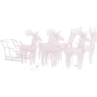 vidaXL Sled van een rendier, kerstdecoratie, 320 LED's, acryl - kerstverlichting