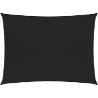 The Living Store Schaduwdoek Rechthoekig - 5 x 6 m - HDPE - Zwart