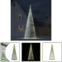 vidaXL The Living Store LED-kerstboom 1544 LEDs 500 cm koud wit - Kerstlicht - Kerstversiering - Buitensteun - Led Lampen - Kerstboomverlichting