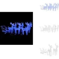 vidaXL Sled van een rendier, kerstdecoratie, 320 LED's, acryl - kerstverlichting