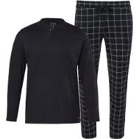 JP 1880 Pyjama lang blauw / navy / groen / wit