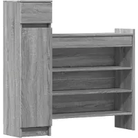 vidaXL Schoenenkast 100,5x28x100 cm bewerkt hout grijs sonoma eiken