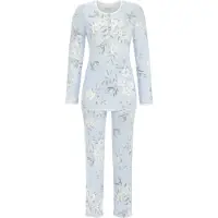 Ringella Warme blauwe pyjama bloemen | Maat 50