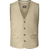 Jan Vanderstorm Regular Fit Vest beige, Effen