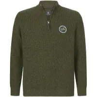 Jan Vanderstorm Comfort Fit Half-Zip Sweater olijf, Effen