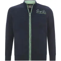 Jan Vanderstorm Sweatvest 'Javald' donkerblauw / lichtgroen