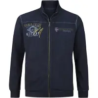 Jan Vanderstorm Comfort Fit Sweatjacket donkerblauw, Bedrukt