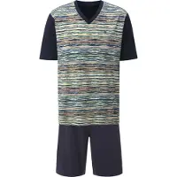 Babista Pyjama kort 'Thendor' nachtblauw / donkerblauw / donkergeel / grijs / limoen / lichtgroen