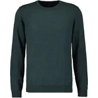 Ragman Regular Fit Trui ronde halsdonkergroen, Effen