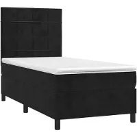 Syfax Boxspring met matras fluweel zwart 80x200 cm