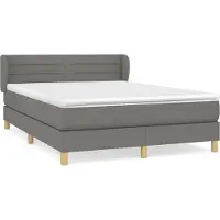 Syfax Boxspring met matras stof donkergrijs 140x200 cm