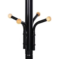Hoppa! Songmics - Staande Kapstok - 12 Haken - Metaal/ Beuken - Zwart
