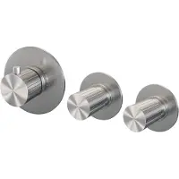 Brauer Stripe Inbouwthermostaat Met 2 Stopkranen - Geborsteld RVS PVD - Kranen, Badkranen, Inbouw Badkranen - 8720724564450