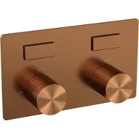 Brauer Stripe 2-weg Inbouwthermostaat Met Drukknoppen - Geborsteld Koper PVD - Kranen, Badkranen, Inbouw Badkranen - 8720724564733
