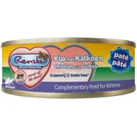 Renske Kitten Graanvrij pâté kip met kalkoen natvoer kat (blikjes) 24 x 70 g