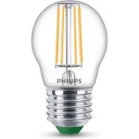 Philips UltraEfficient LED lamp - 60W - E14 fitting - Warmwit licht: 2700K - Helder glas - P45 kogellamp - Lange levensduur