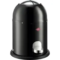 Wesco Mini Master cosmetica-emmer in de kleur zwart, gepoedercoat staalplaat, inhoud 6 liter, kunststof binnenemmer, voetpedaal