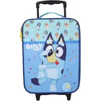 Bluey Best Friends Fun Trolley Koffer - Handbagage Kind - Softcase - 14 Liter - 47 x 31 x 14 cm - Blauw