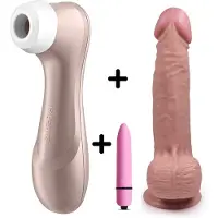 Satisfyer Pro 2 + Medium Dildo + Bullet