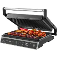 Olvy Contactgrill - 180º Uitklapbaar - PFAS-Vrij - Met Temperatuurregeling - Panini - Croque Monsieur Toestel - Grill Apparaat - Tosti Ijzer - Apparaten