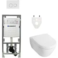 Villeroy & Boch Subway 2.0 DirectFlush Toiletset - geberit reservoir - softclose - bedieningsplaat sigma20 - wit 0701131/ga26028/sw53743/SW729014/SW1182666