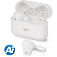Shine Vertaalcomputer - Vertaal apparaat met spraak - Draadloze Oordopjes Wit - EarPods met Vertaalfunctie - Bluetooth 5.0 - 127 Talen en 97% Accuraat - 24 Uur Batterij