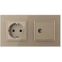 Livolo | Goud | SR+SR | Wandcontactdoos | TV aansluiting | Blindplaat