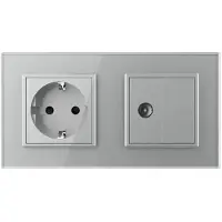 Livolo | Grijs | SR+SR | Wandcontactdoos | TV aansluiting | Blindplaat