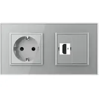 Livolo | Grijs | SR+SR | Wandcontactdoos | HDMI aansluiting |