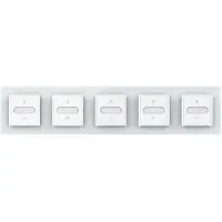 Livolo | Wit | SR+SR+SR+SR+SR | Slide-Dimmer | Wisselschakelaar |