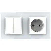 Livolo | Wit | 2+SR | Puls | Wipschakelaar met wandcontactdoos -